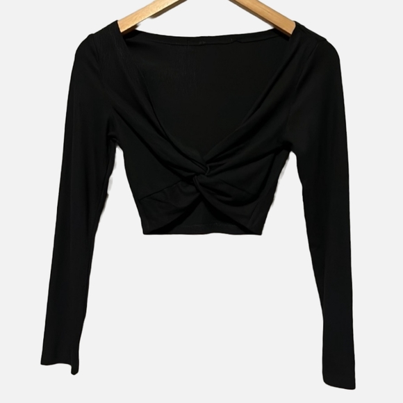 SHEIN Bundle of 2 Black Long Sleeve Crop Tops X-Small - Picture 2 of 13